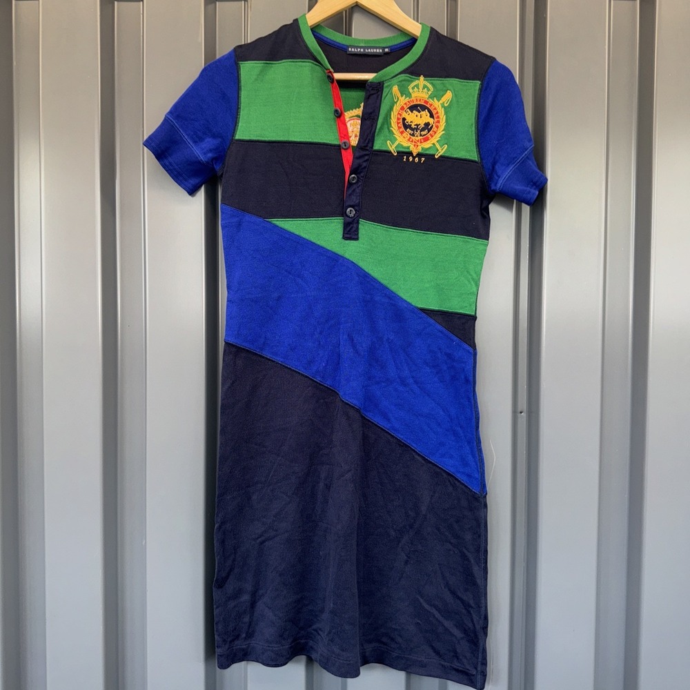Polo by Ralph Lauren Women's colorblock Green, Blue and yellow shirt Size Xs